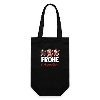 Santa Claus Christmas Party Christmas Cats - Gift Bag for Bottles - black - Front