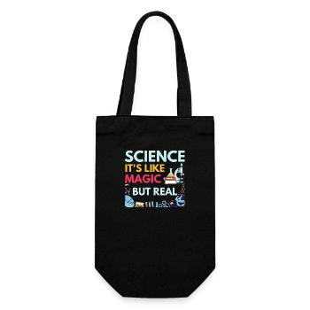science it's like magic but real - Gift Bag for Bottles - black - Front