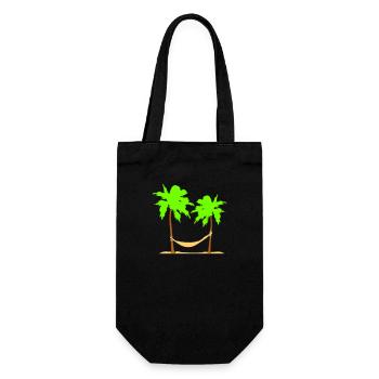 Hammock Under 2 Palm Trees Recreation Beach Sleeping - Gift Bag for Bottles - black - Front