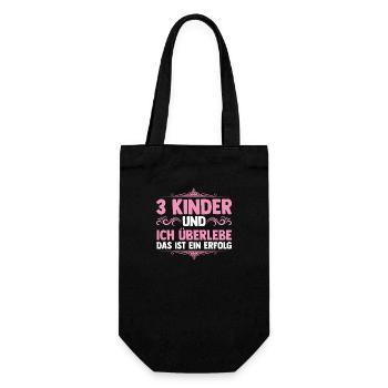 Mama Von 3 Kindern - Geschenkbeutel für Flaschen - Schwarz - Vorne