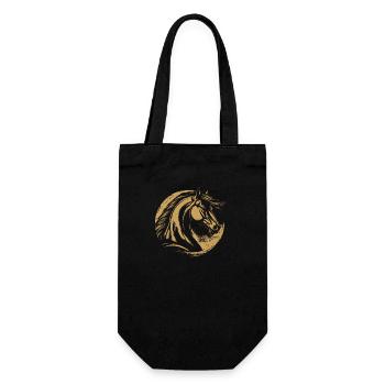 Motivational horse - Gift Bag for Bottles - black - Front