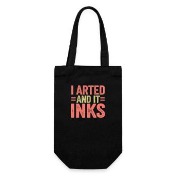 I Arted And It Inks 12 - Geschenkbeutel für Flaschen - Schwarz - Vorne
