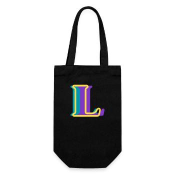 Multicolored letter l - Gift Bag for Bottles - black - Front