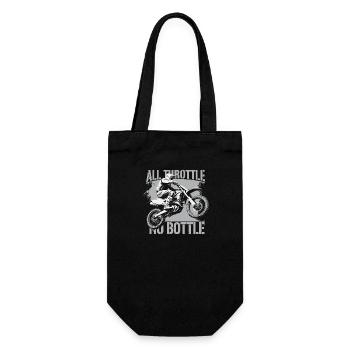 Motocross – Only full throttle counts - Gift Bag for Bottles - black - Front