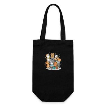 Happy cats making music - Gift Bag for Bottles - black - Front