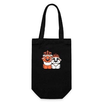 Deux Chiens Couronne Roi Reine Souverain Majesté - Sac à bouteille - noir - Devant