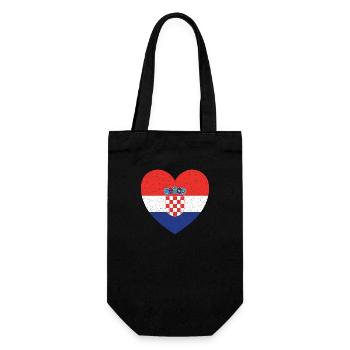 Croatia Heart Flag – Patriotic Design - Gift Bag for Bottles - black - Front