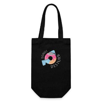 "Donut Disturb" - Funny Sleep Shirt - Gift Bag for Bottles - black - Front