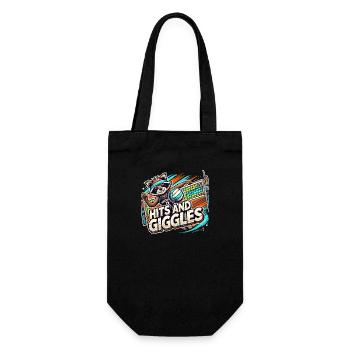 Hits and Kiggles Volleyballspielerin Frauen Waschbär - Geschenkbeutel für Flaschen - Schwarz - Vorne