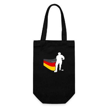 Eishockeyspieler Deutschland Flagge Eishockey - Geschenkbeutel für Flaschen - Schwarz - Vorne