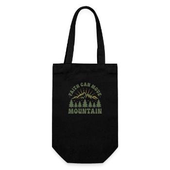 Faith can move mountains - Geschenkbeutel für Flaschen - Schwarz - Vorne