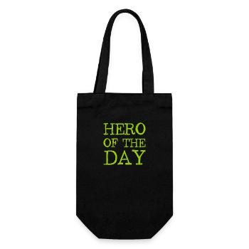 Hero of the Day - Held des Tages - Geschenkbeutel für Flaschen - Schwarz - Vorne