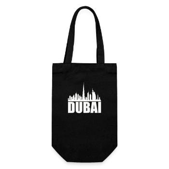 dubai skyline 1 - Geschenkbeutel für Flaschen - Schwarz - Vorne