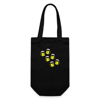 Bier Bierkrug Symbol - Geschenkbeutel für Flaschen - Schwarz - Vorne