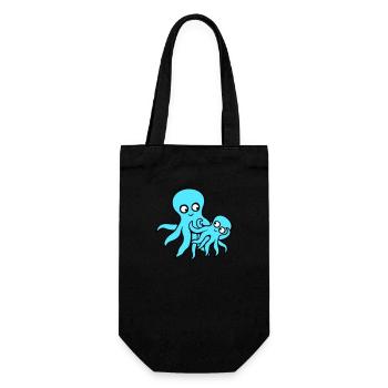 Pieuvre Maman Papa Enfant Bébé Mère Père Famille - Sac à bouteille - noir - Devant