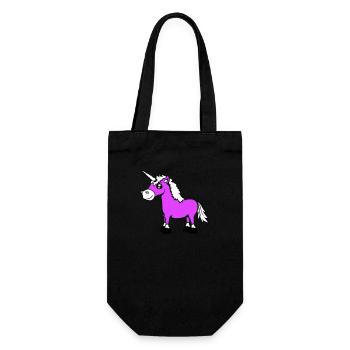licorne sourit assez sympathique cheval de dessin animé - Sac à bouteille - noir - Devant