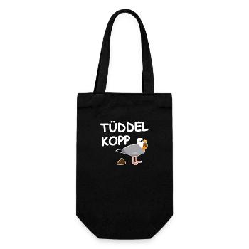 Tüddelkopp Möwe - Geschenkbeutel für Flaschen - Schwarz - Vorne