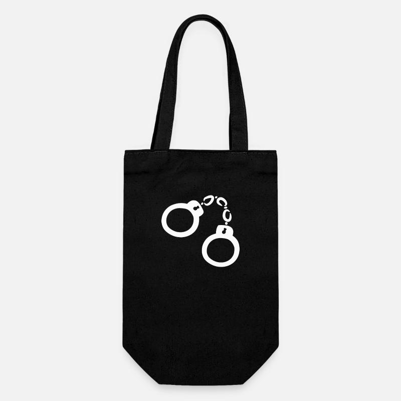 Menottes illustration vectorielle blanc - Sac à bouteille - noir