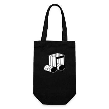 musiknote muster symbol kontur 3d zeichen party mu - Geschenkbeutel für Flaschen - Schwarz - Vorne