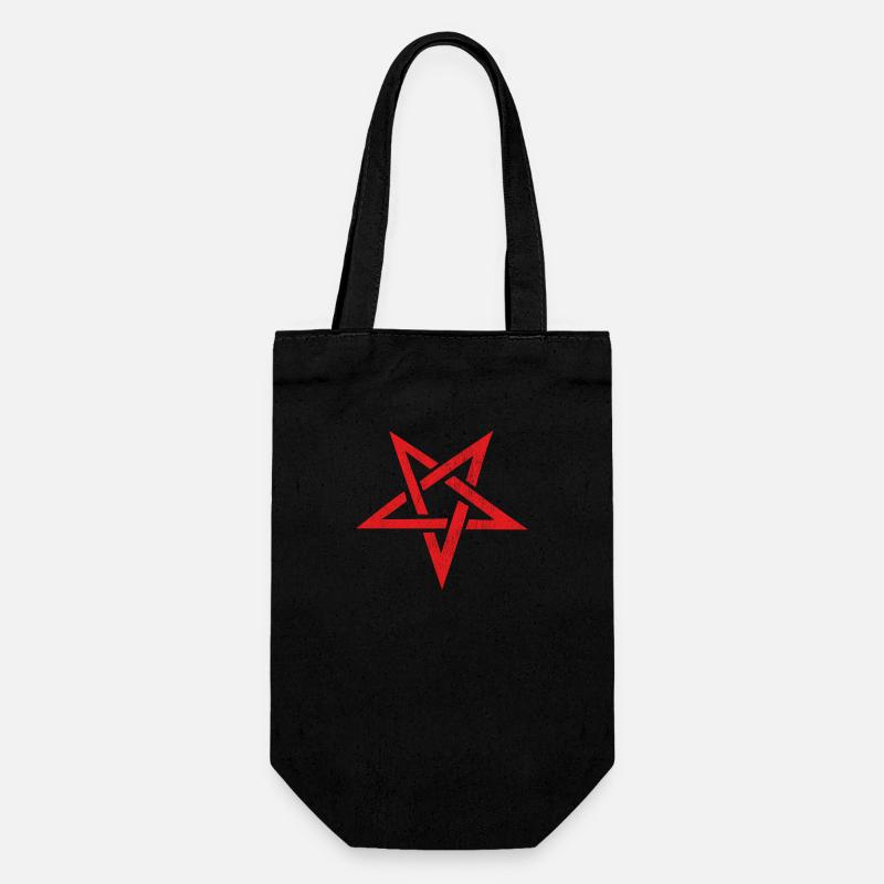 pentagramme rouge - Sac à bouteille - noir