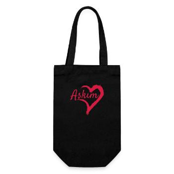 Askim heart Turkish - Gift Bag for Bottles - black - Front