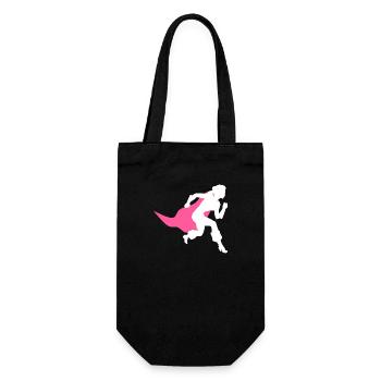 Superwoman with cape - Gift Bag for Bottles - black - Front