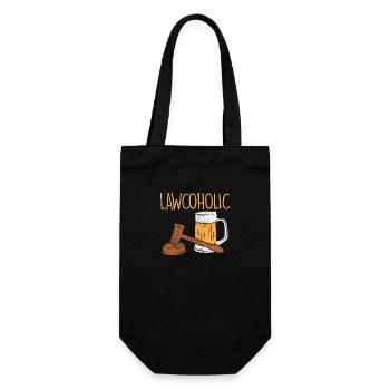Lawcoholic For Lawyer - Geschenkbeutel für Flaschen - Schwarz - Vorne