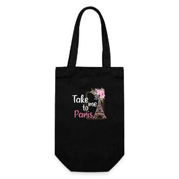 Take Me To Paris France France Eiffel Tower - Gift Bag for Bottles - black - Front