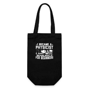 Ich wurde Physiker weil Magie ist für Anfänger - Geschenkbeutel für Flaschen - Schwarz - Vorne