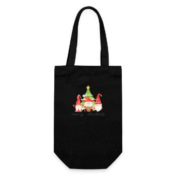 Gnome Merry Christmas Gnome's Christmas Tree - Gift Bag for Bottles - black - Front