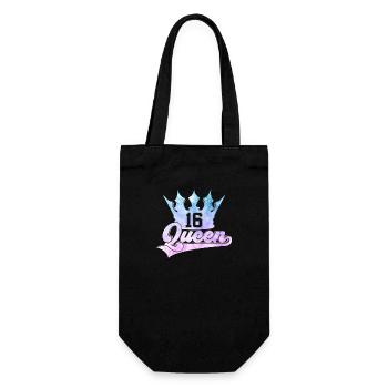 16TH BIRTHDAY SWEET 16 QUEEN - Gift Bag for Bottles - black - Front