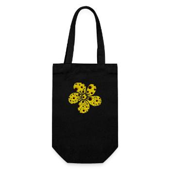 Blume aus Sonnenblumen, Blüte, Sonnenblume, floral - Geschenkbeutel für Flaschen - Schwarz - Vorne
