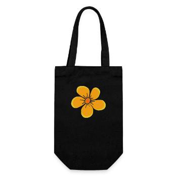Flower yellow, flower, floral, floral motif, floral - Gift Bag for Bottles - black - Front