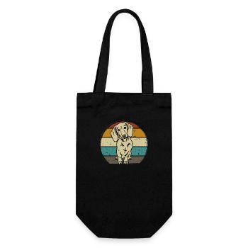 Dachshund Breed Dachshund Teckel 70s 80s retro - Gift Bag for Bottles - black - Front