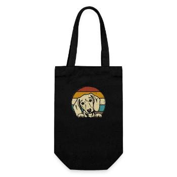 Dachshund Breed Dachshund Teckel 70s 80s retro - Gift Bag for Bottles - black - Front