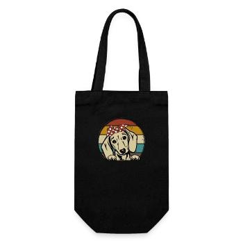 Dachshund Breed Dachshund Teckel 70s 80s retro - Gift Bag for Bottles - black - Front