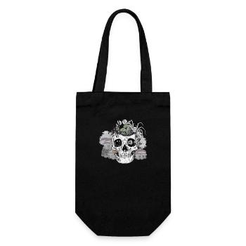 Horreur Halloween Spider Skull Champignons d’automne - Sac à bouteille - noir - Devant
