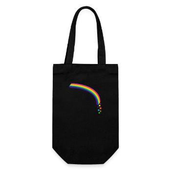 Kidcore Regenbogen Sterne bunt Farben Geschenk - Geschenkbeutel für Flaschen - Schwarz - Vorne