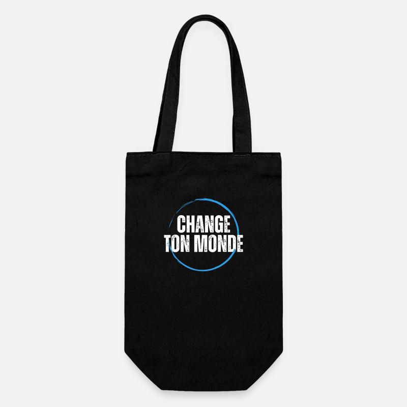 T-shirt positive attitude - Sac à bouteille - noir