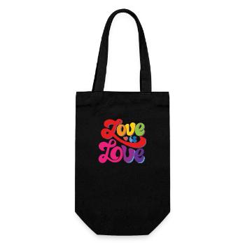 Liebe ist Liebe - Pride Month - Regenbogen - Geschenkbeutel für Flaschen - Schwarz - Vorne