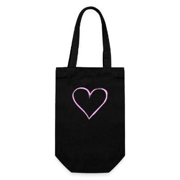 Heart Symbol Love Cute Hearts Pink Drawing Vector - Gift Bag for Bottles - black - Front