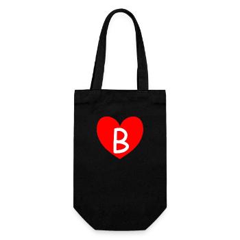 ich liebe dich sehr b - Geschenkbeutel für Flaschen - Schwarz - Vorne