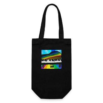Piano auf Regenbogen - Geschenkbeutel für Flaschen - Schwarz - Vorne
