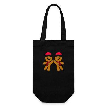 Gingerbread Men - Gift Bag for Bottles - black - Front