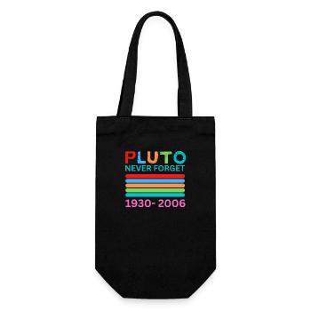 Pluto Never Forget Retro Space Science Pluto Desig - Gift Bag for Bottles - black - Front