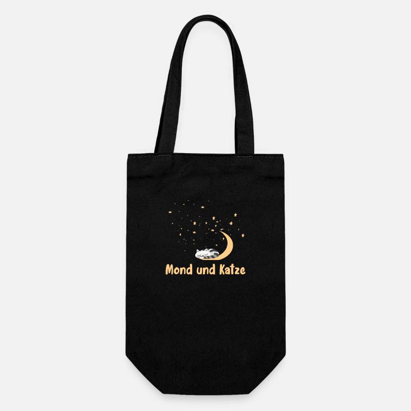 Moon and Cat - Gift Bag for Bottles - black