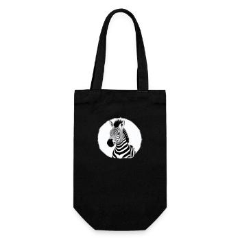 Fun Zebra Cartoon lustig Natur Tier Safari 7 - Geschenkbeutel für Flaschen - Schwarz - Vorne