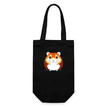 Niedliche Cartoon Hamster Liebe Haustier 20 - Geschenkbeutel für Flaschen - Schwarz - Vorne