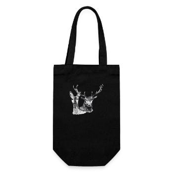 Deer and doe - Gift Bag for Bottles - black - Front