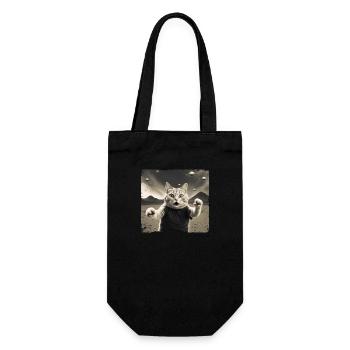Chats Ufo Chat Lieutenant Chat Selfie Drôle - Sac à bouteille - noir - Devant